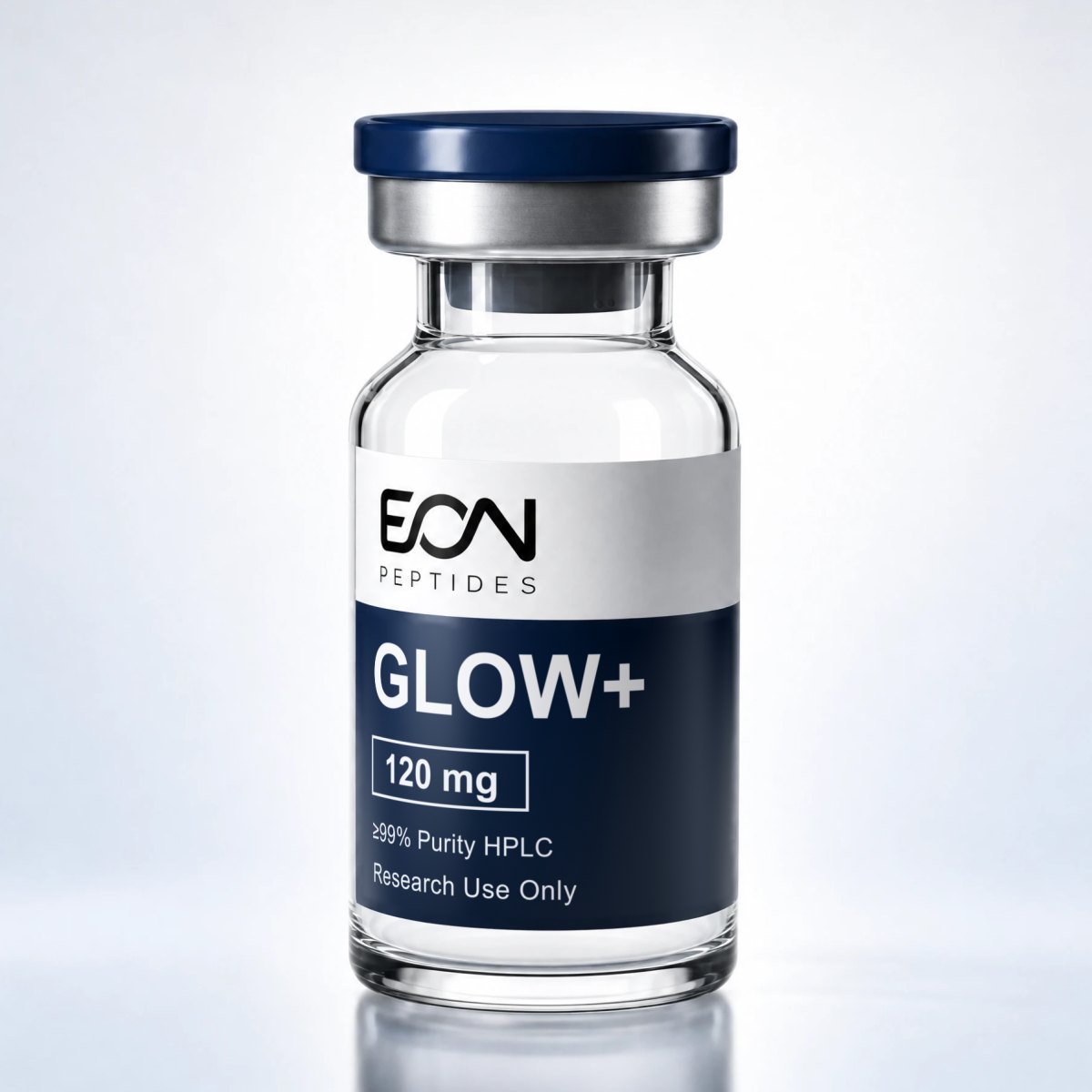 GLOW+ vial from the Eon Peptides research catalog